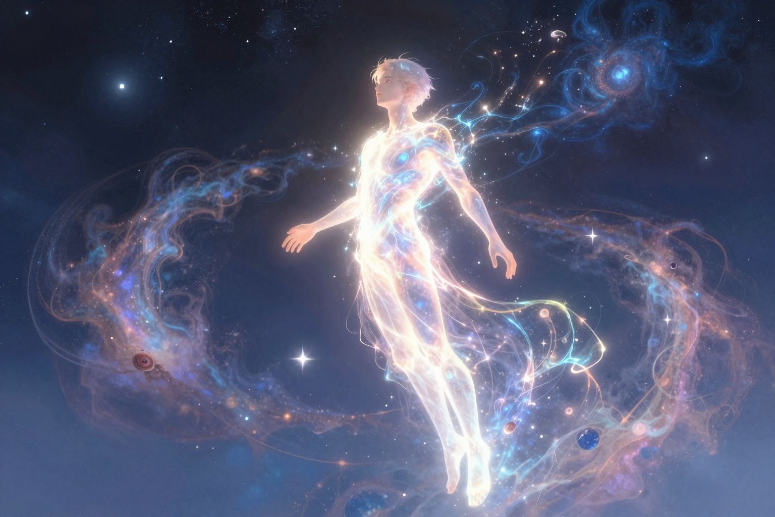 A fiatal férfi álombeli megjelenése az életerőt és lehetőségeket jelzi.