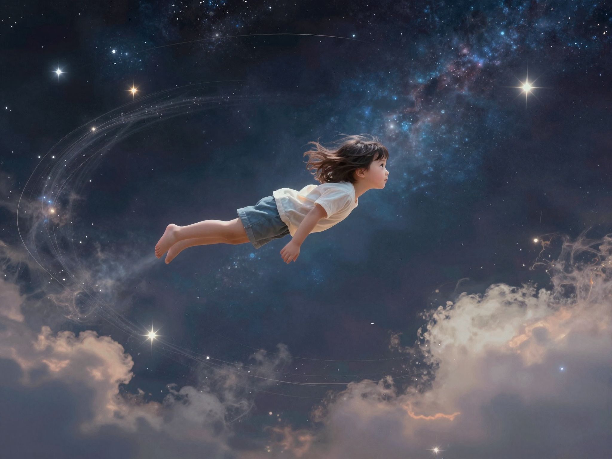 Álmodni repülő gyerekről a szabadság és önkifejezés jele.