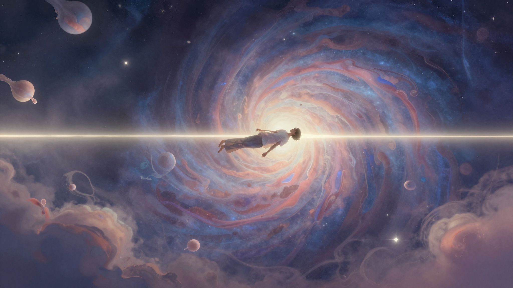 Az egyenlítőtől való távolodás az útkeresést szimbolizálja.