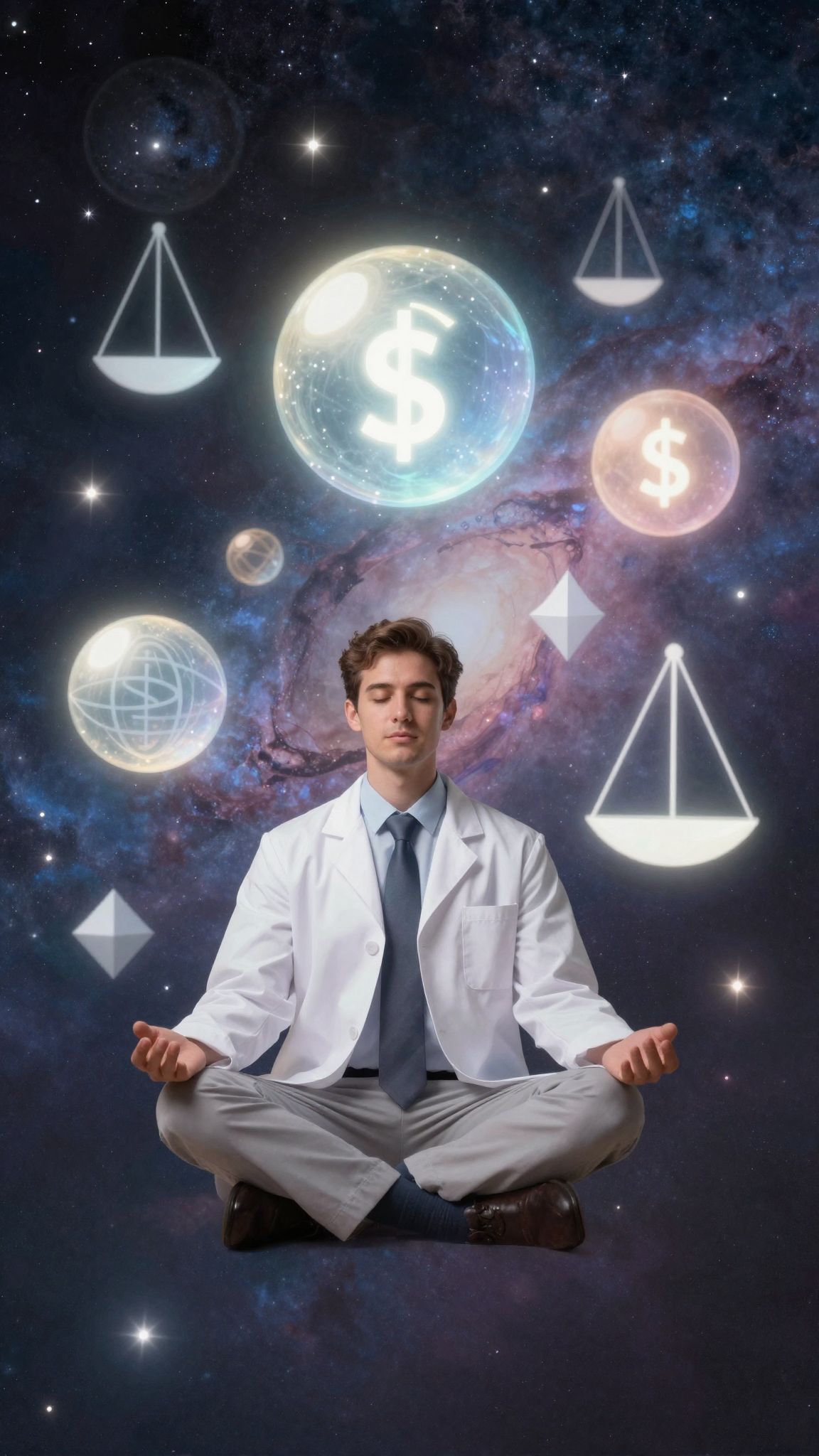 A gyógyszerész álomban üzletemberként a pénzügyi stabilitást jelzi.