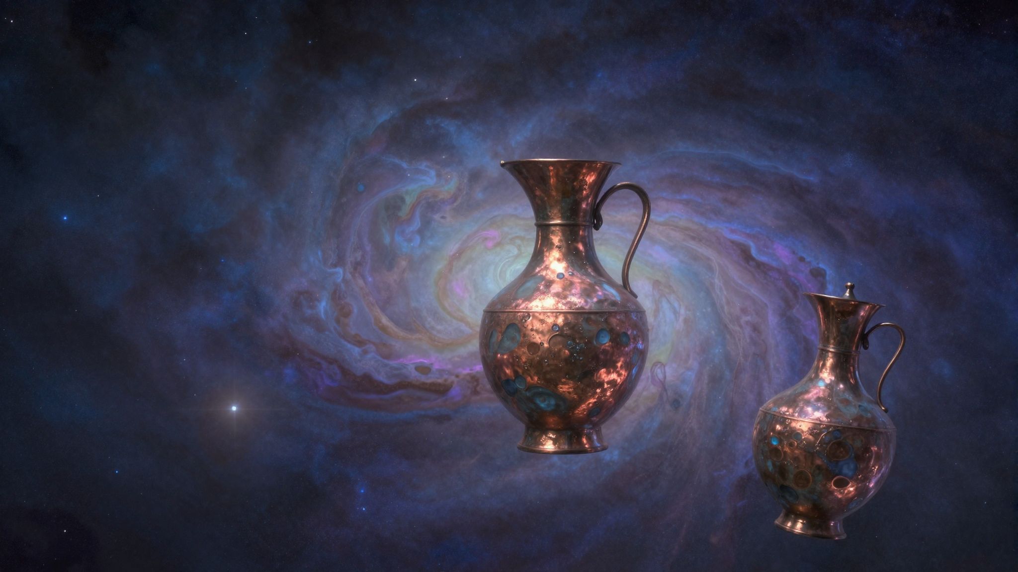 Az elhasználódott réz edény múltbéli tapasztalatokat szimbolizál.