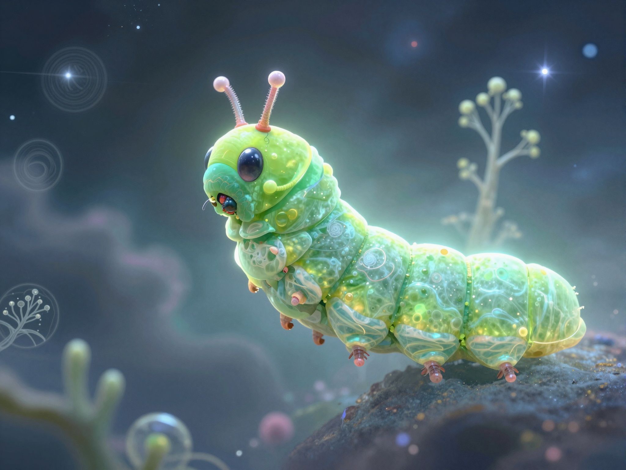 A zöld hernyó az átalakulás és remény szimbóluma álomban.