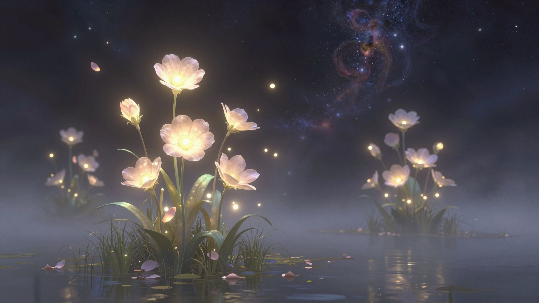 A lápban virágzó növények az új kezdetek reménységei.