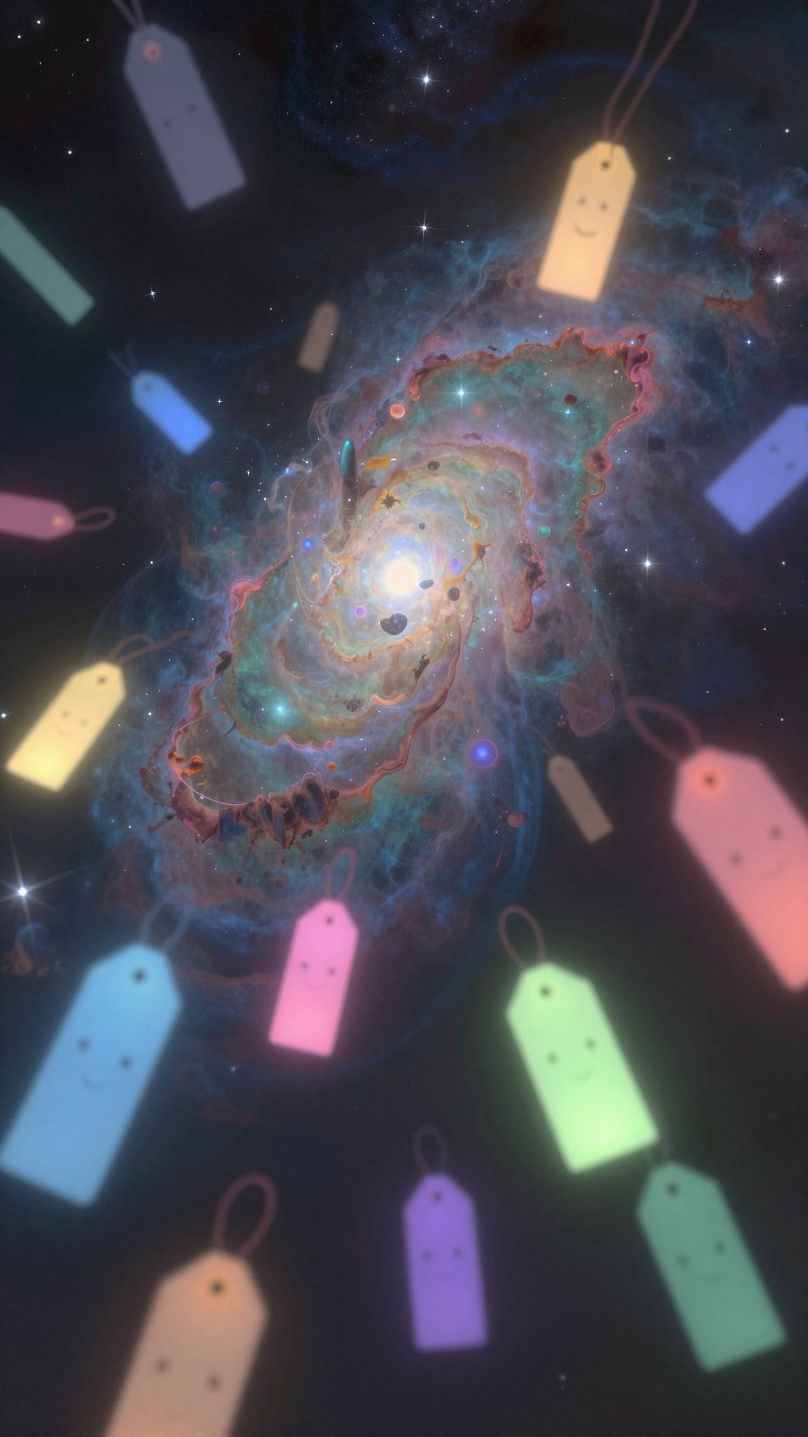 Az álombeli színes címkék érzelmek és személyiségjegyek szimbólumai.