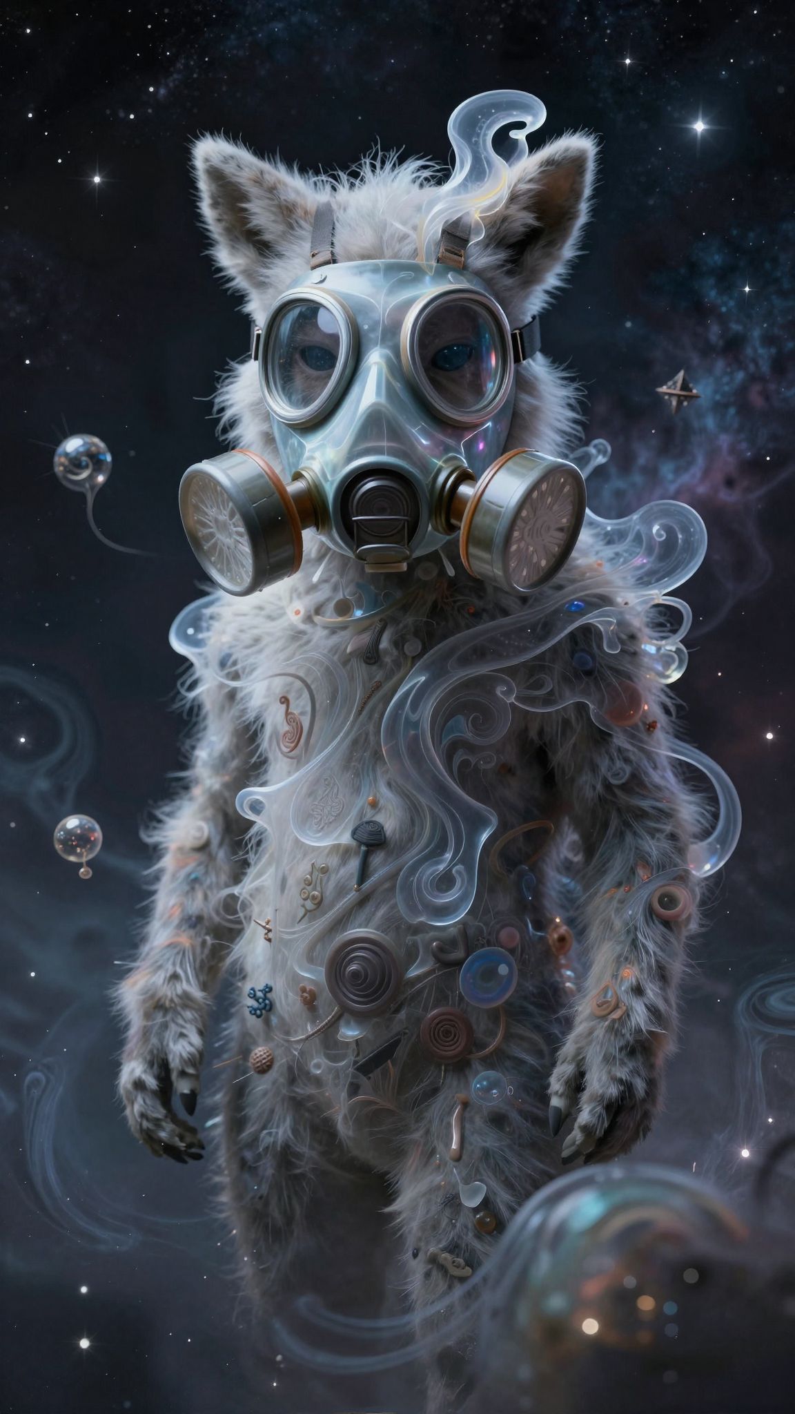 Az állat gázmaszkban a belső ösztönök védekezését jelzi.