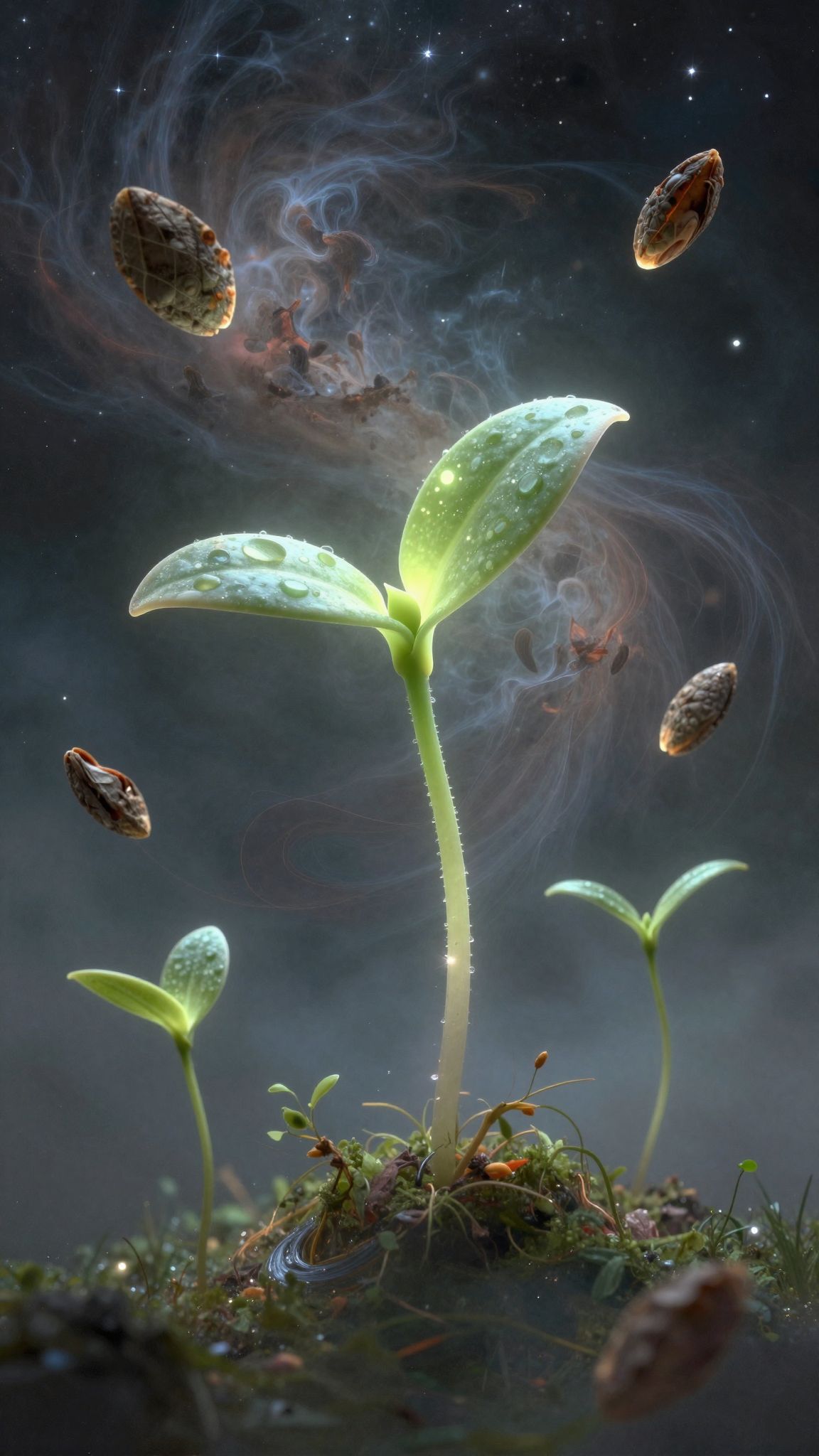 A specifikus növény csírája új kezdetek és növekedés jele.