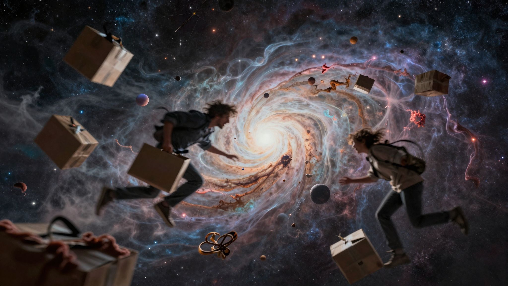 Az összepakolás pánikban a stressz és kontrollvesztés jelképe.