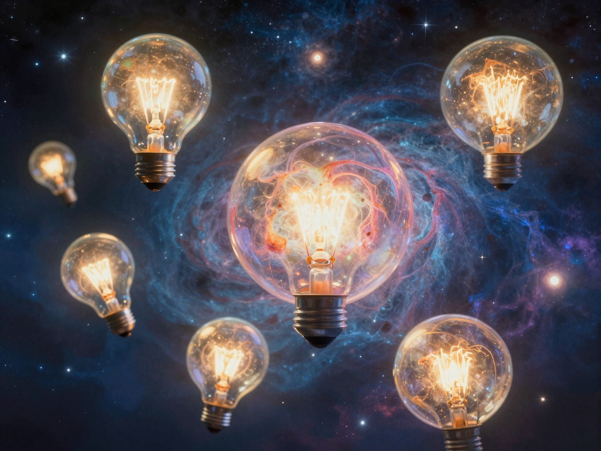 Egyszerre égő villanykörték inspiráló ötletek és bőség jelei.