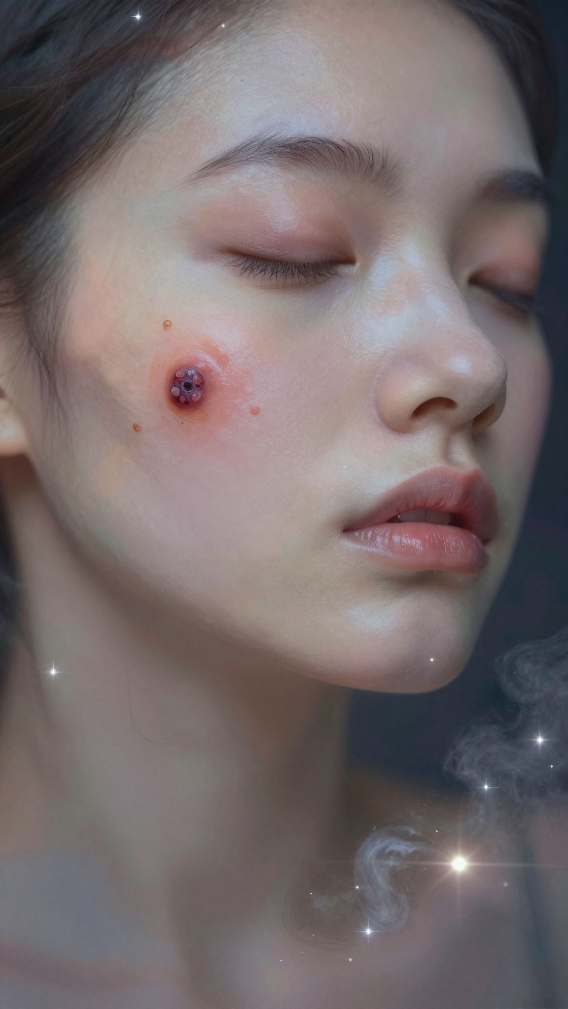 Álombeli bárányhimlő a bőr gyógyulását és változását jelzi.