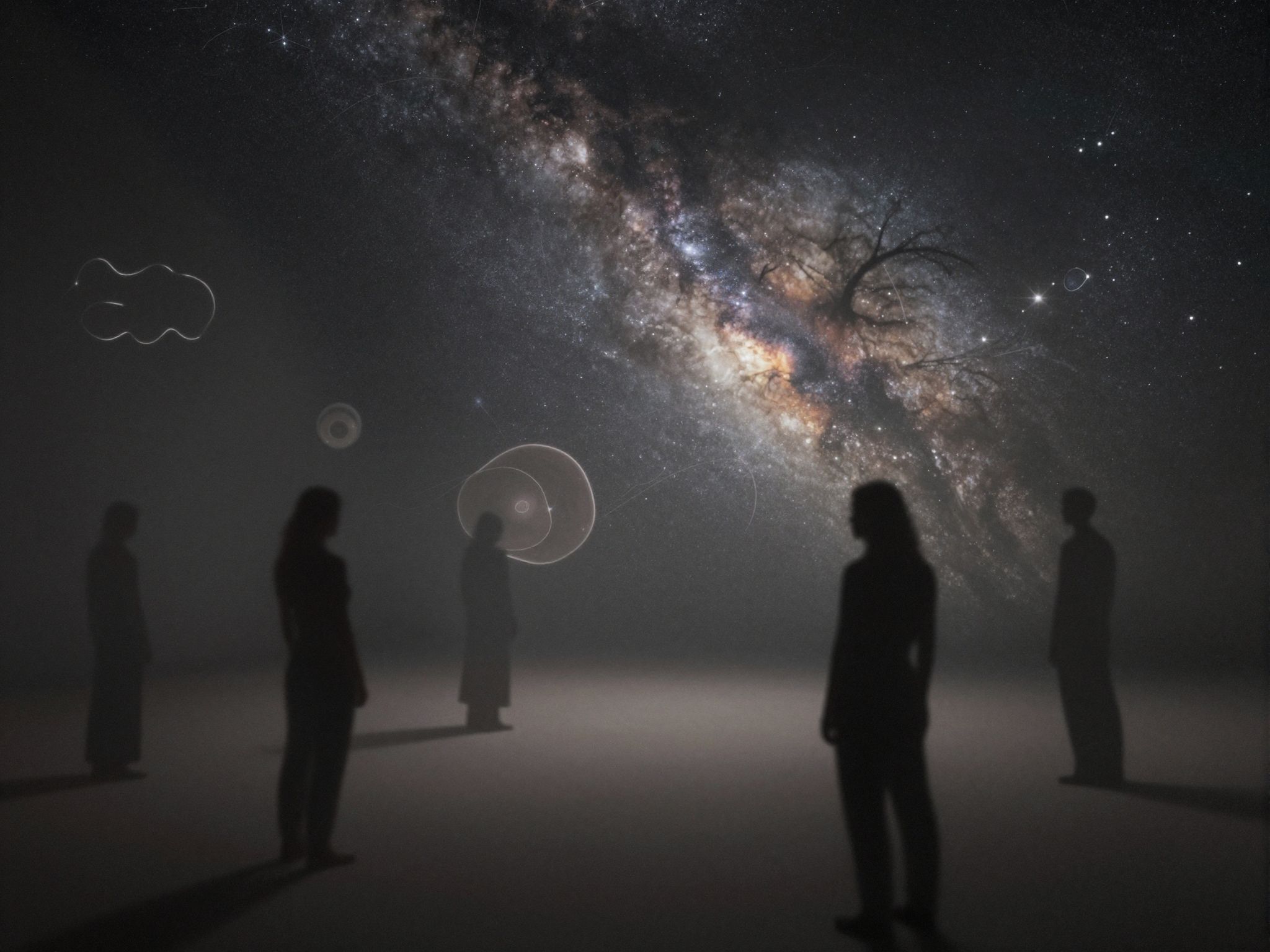 A sötét szoba emberekkel az elfojtott félelmek szimbóluma.