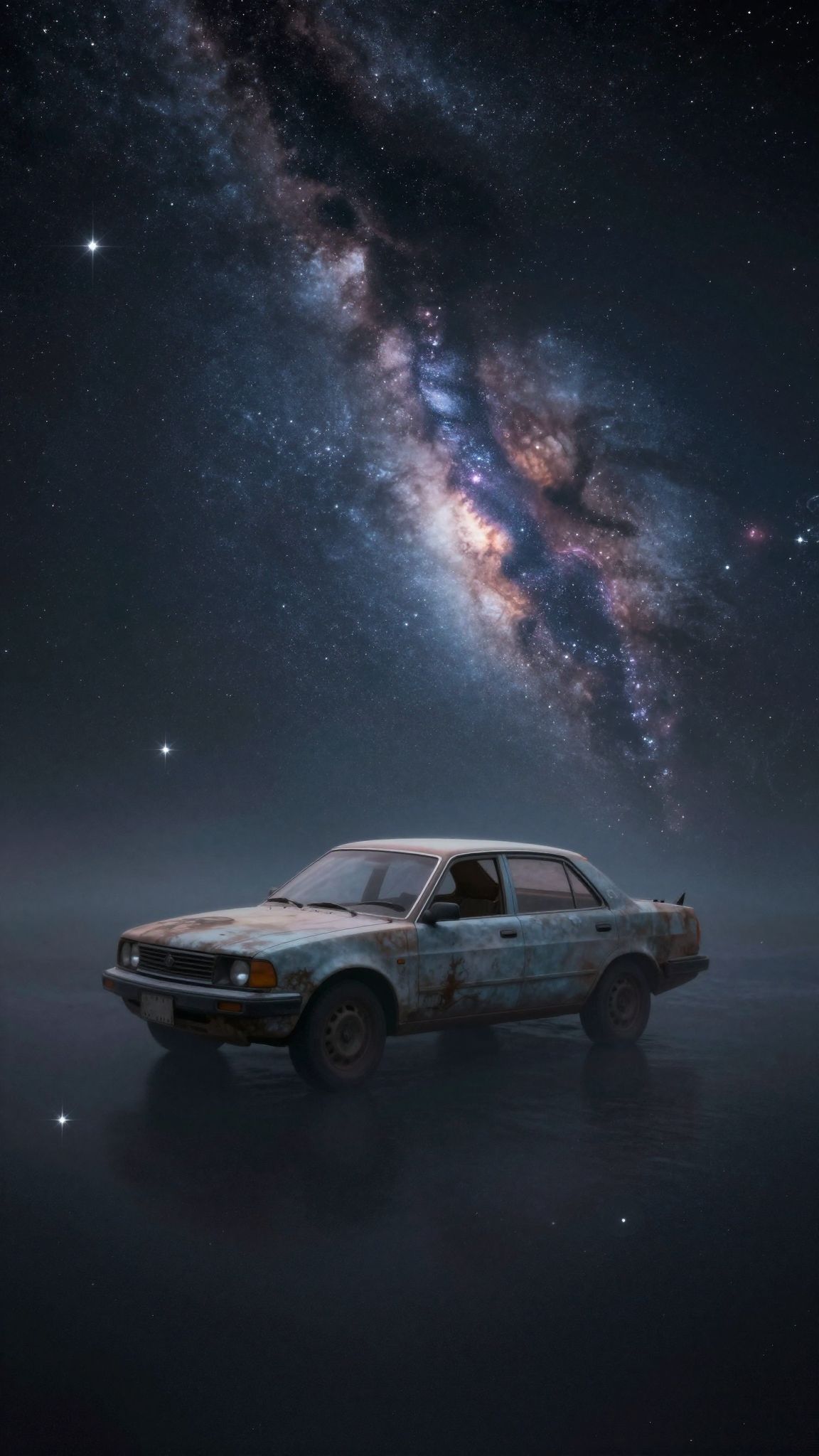 Az elhagyott jármű az irányvesztést és bizonytalanságot szimbolizálja.