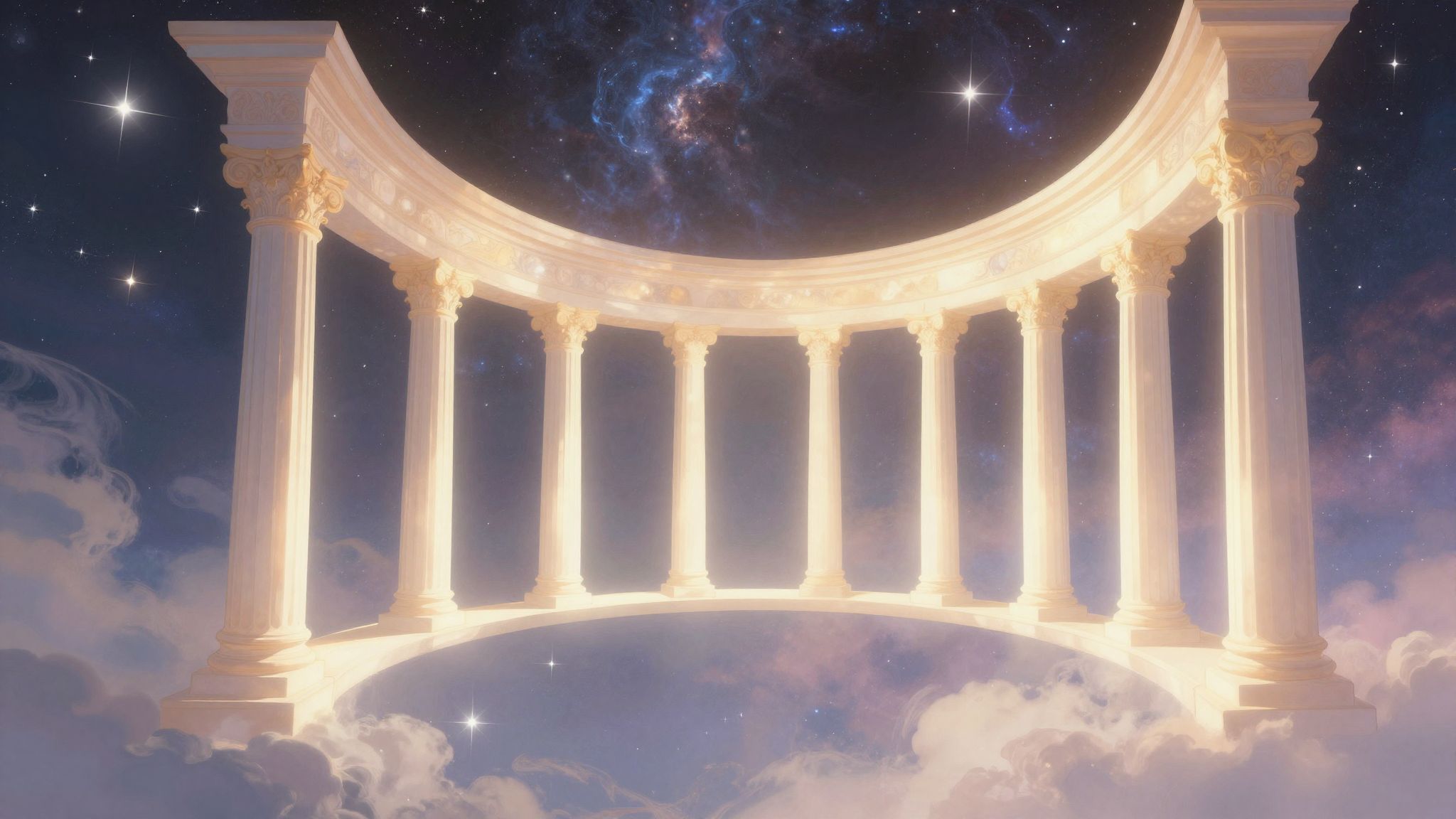 Az oszlopcsarnok napfénye a remény és új kezdet jelképe.